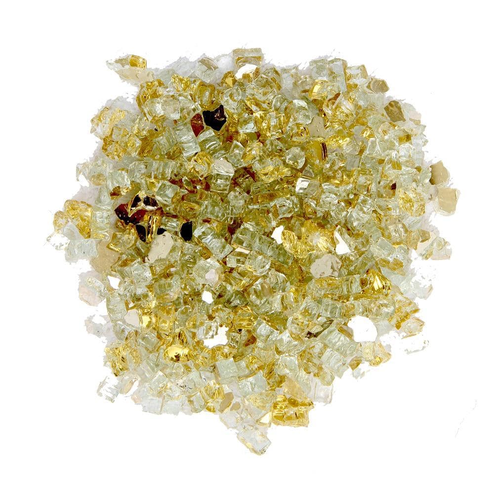 Gold Reflective Fire Pit Glass, 10 lbs