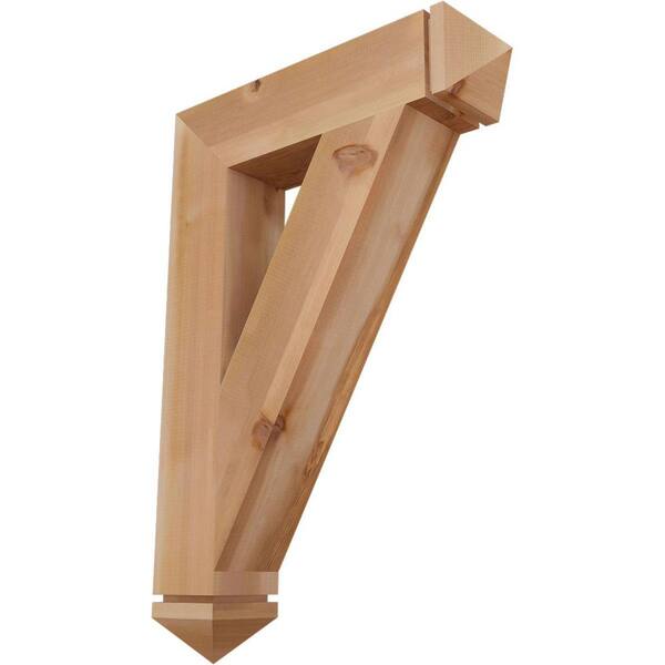 Ekena Millwork 5.5 in. x 40 in. x 28 in. Western Red Cedar Traditional Arts and Crafts Smooth Bracket