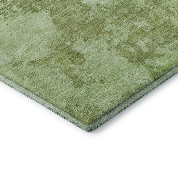 Mayfield Premium Machine Washable Abstract AMF1652 Aloe 10 ft. x 14 ft. Area Rug