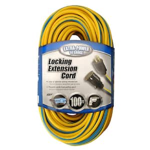 100 ft. 14/3 SJTW Push-Lock Multi-Color Outdoor Medium-Duty Extension Cord
