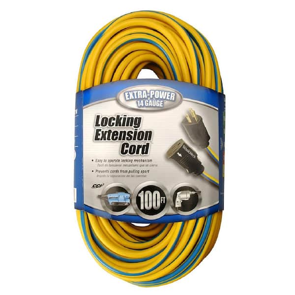 Southwire 100 ft. 14/3 SJTW Push-Lock Multi-Color Outdoor Medium-Duty Extension Cord
