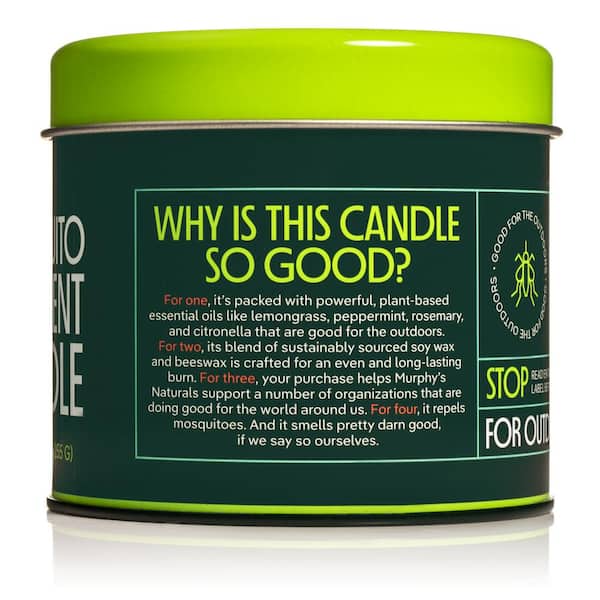 MURPHY'S NATURALS 9oz Mosquito Repellent Citronella Candle NB
