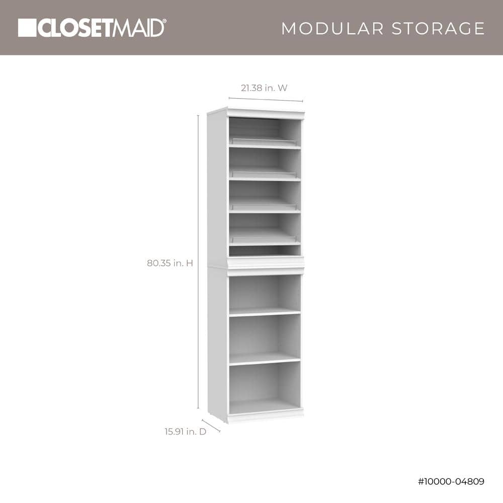 White Adjustable 7-Shelf Modular Closet Storage System