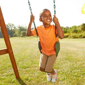Knightsbridge Wooden Swing Set with Slide and Climbing Wall