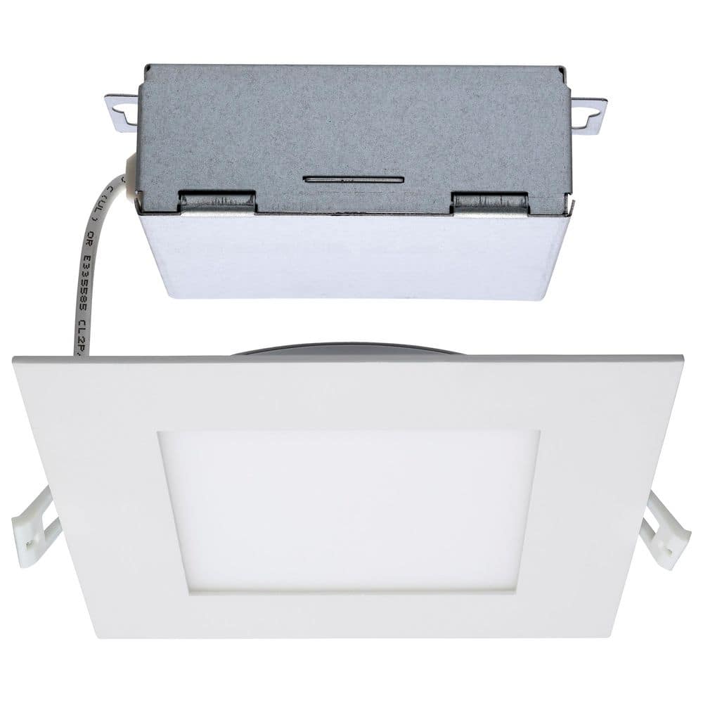 6 in. 12 Watt Square CCT Selectable Canless Direct Wire Edge lit Integrated LED Recessed Light Trim 120V Remote Driver price history on PriceWatchPro