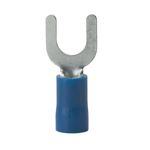 16, 14 AWG 4-6 Stud Size Blue Vinyl-Insulated Spade Terminals (75-Pack)