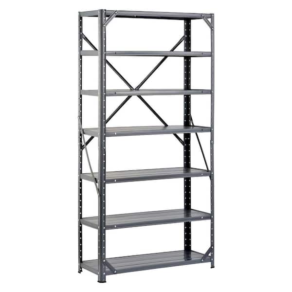 Edsal 60 in. H x 30 in. W x 12 in. D Steel Canning Shelving Unit in Gray