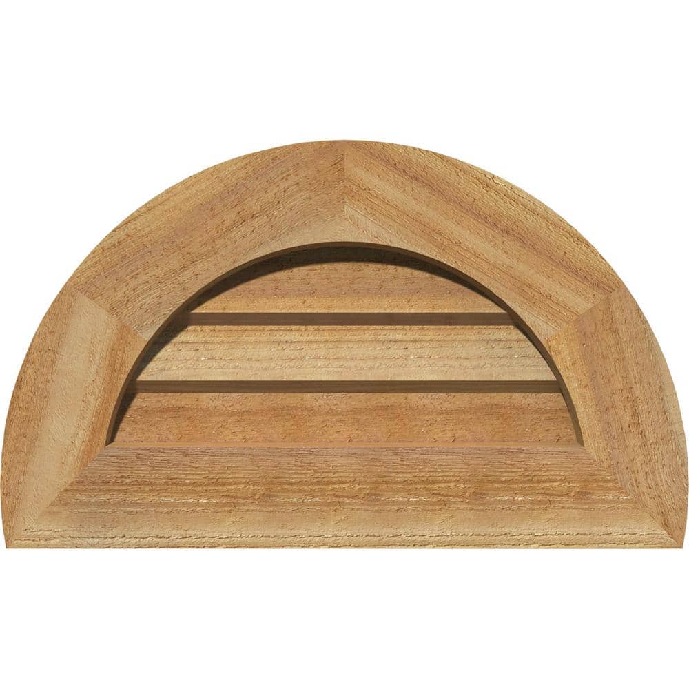 "17"" x 11"" Half Round Rough Sawn Western Red Cedar Wood Paintable Gable Louver Vent Non-Functional" price history on PriceWatchPro