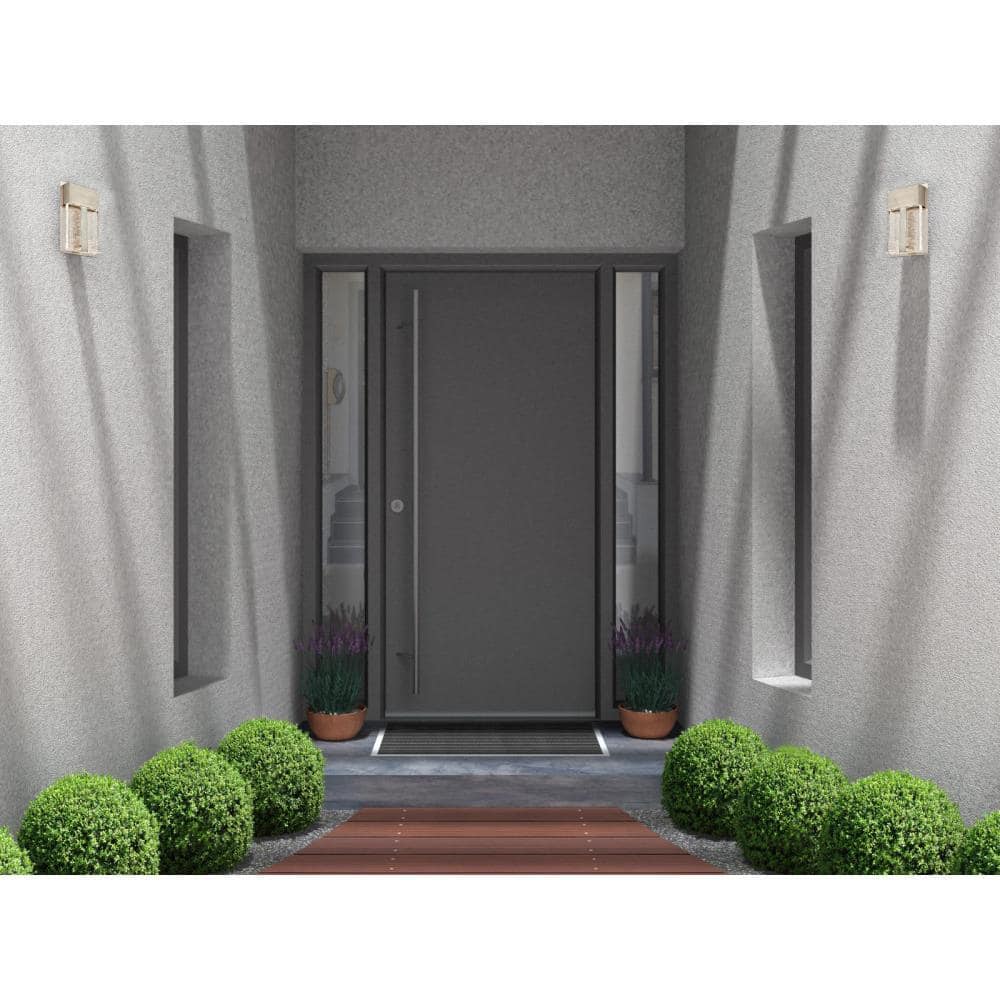 Brushed Nickel LED Outdoor Wall Fixture with Bubble Glass