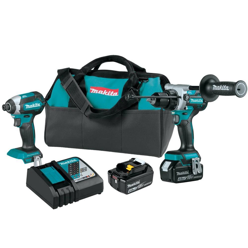 Makita 18V LXT Lithium-Ion Brushless Cordless 2-Piece Combo Kit (Hammer  Drill/Impact Driver) 4.0Ah XT291M - The Home Depot