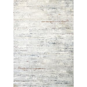 Torino Ivory/Blue 2 ft. x 3 ft. 11 in. Contemporary Polyester Area Rug
