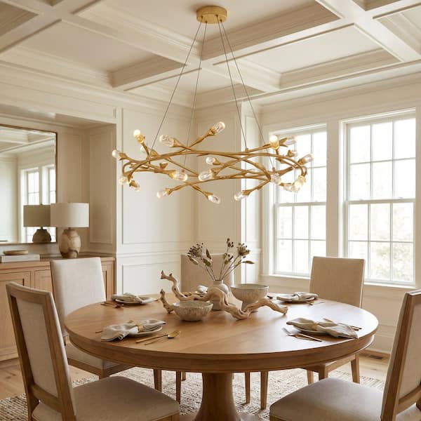 Quoizel Cora 11-Watt 1-Light Gold Leaf Integrated LED Pendant