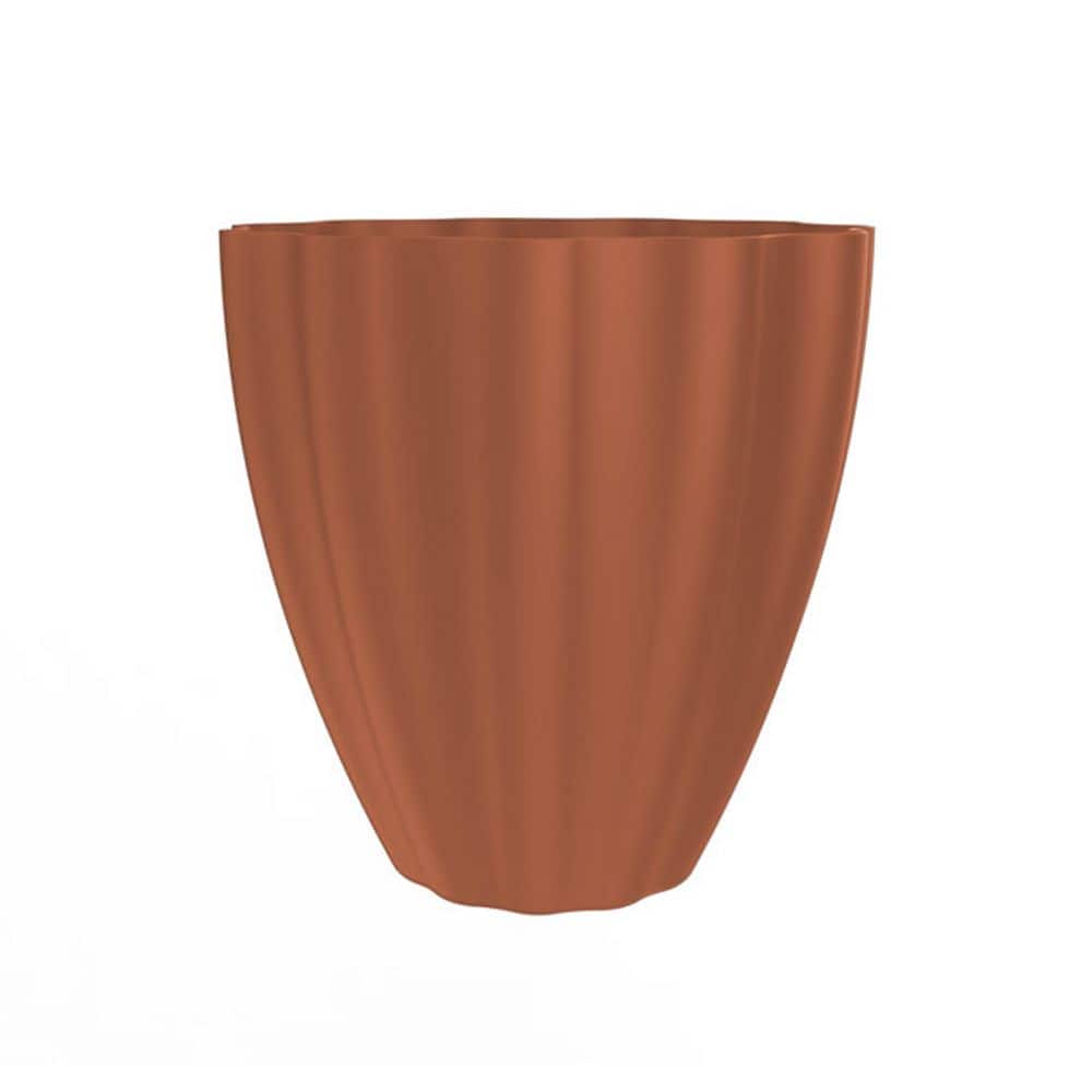 Scallop 4 qts. Raw Sienna Indoor Resin Round Planter (7.8 in. L x 7.8 in. W x 8 in. H) price history on PriceWatchPro