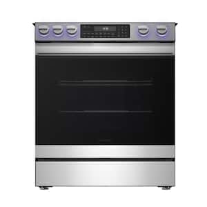 30 in. 5 Burners Slide-in Electric Range in Stainless Steel with Air Fry and Convection
