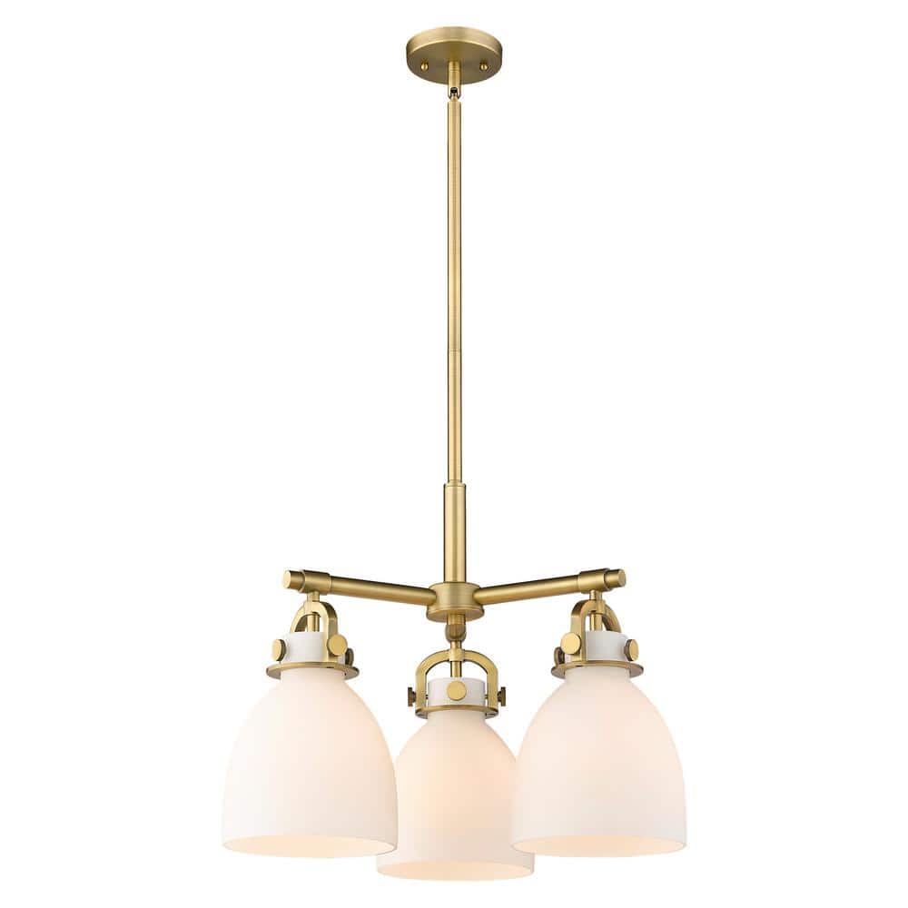 Newton Bell 100-Watt 3-Light Brushed Brass Shaded Mini Pendant Light with Painted Glass Shade price history on PriceWatchPro
