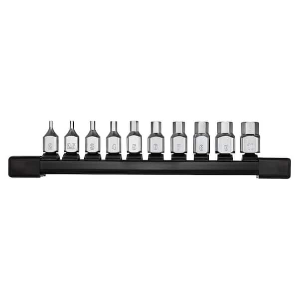Milwaukee 1/4 in. Metric Drive Low-Profile Hex Bit Scoket Set (10