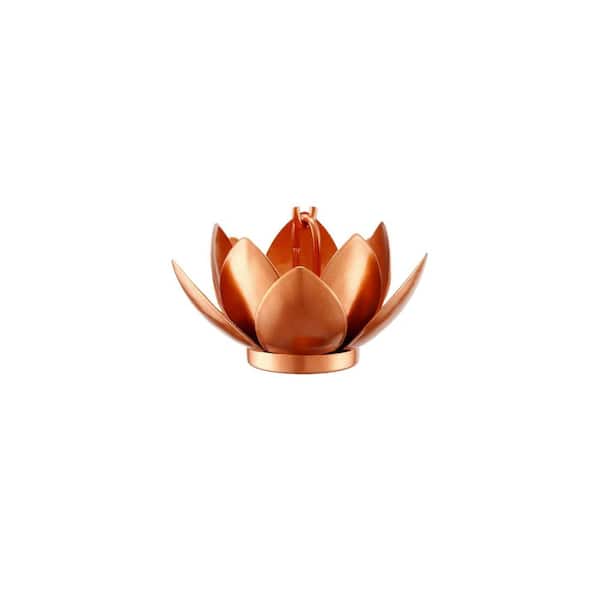 8.5 ft. Copper Plated Lotus Rain Chain for Gutters Downspouts Outside, Strong Enough to Withstand Harsh Eeather