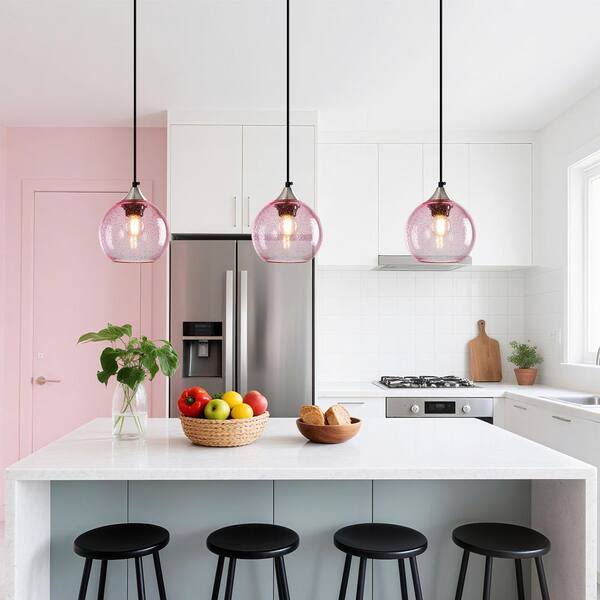 ZHLWIN Home Lighting ‎60 Watts 1 Light 5. 9in Pink Glass Pendant