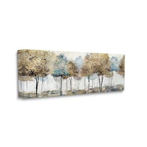 "Rustic Country Orchard Landscape Abstract Tall Trees" by Nan Unframed Nature Canvas Wall Art Print 13 in. x 30 in.