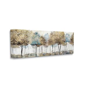 "Rustic Country Orchard Landscape Abstract Tall Trees" by Nan Unframed Nature Canvas Wall Art Print 17 in. x 40 in.