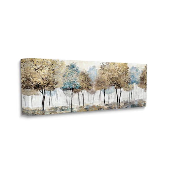 "Rustic Country Orchard Landscape Abstract Tall Trees" by Nan Unframed Nature Canvas Wall Art Print 17 in. x 40 in.