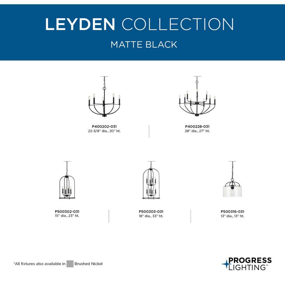 Leyden 13" Mini-Pendant Matte Black with Clear Glass Shade