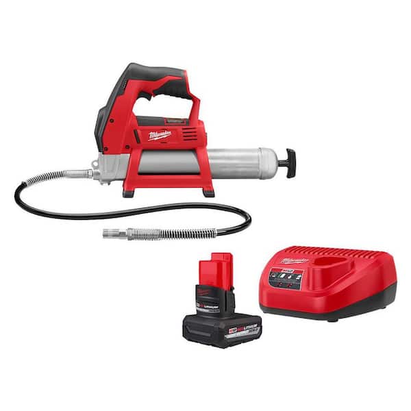 M12 12V Lithium-Ion Cordless Grease Gun with HIGH OUTPUT XC5. 0 Starter Kit