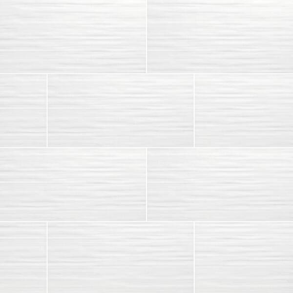 MSI Dymo Stripe White 12 in. x 24 in. Glossy Ceramic Stone Look Wall Tile (16 sq. ft./Case)