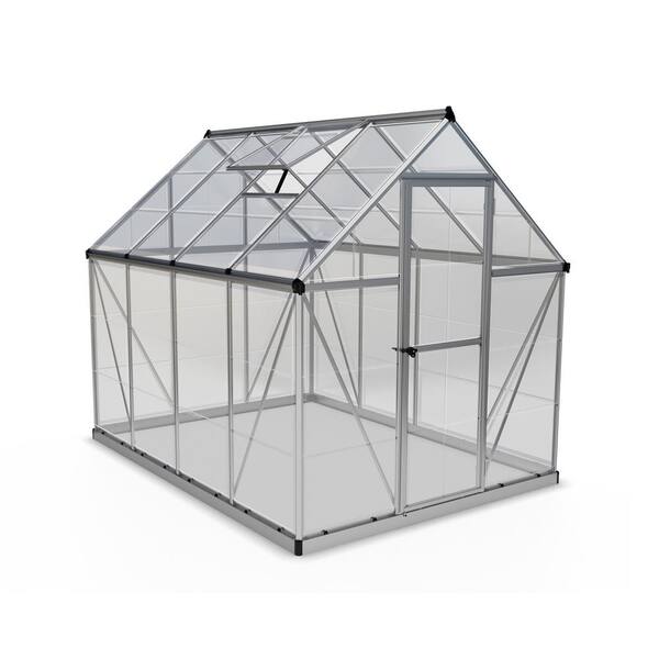 Palram Harmony 6 ft. x 8 ft. Polycarbonate Greenhouse in Silver