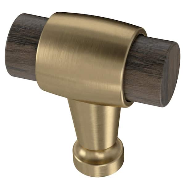 Liberty Liberty Modern Wood 1-3/16 in. (30 mm) Champagne Bronze and Smoked Chestnut Cabinet Bar Knob
