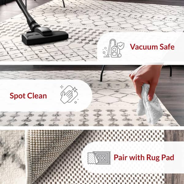 Zola Modern Trellis Gray 8 ft. x 10 ft. Living Room/Bedroom/Dining Room Area Rug