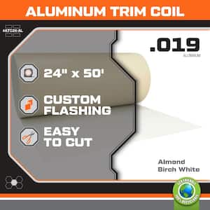 24 in. x 50 ft. Almond Over Birch White Aluminum Trim Coil