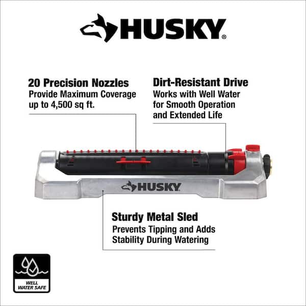 Husky 4500 sq. ft. Turbo Oscillating Sprinkler 10506HDDI - The
