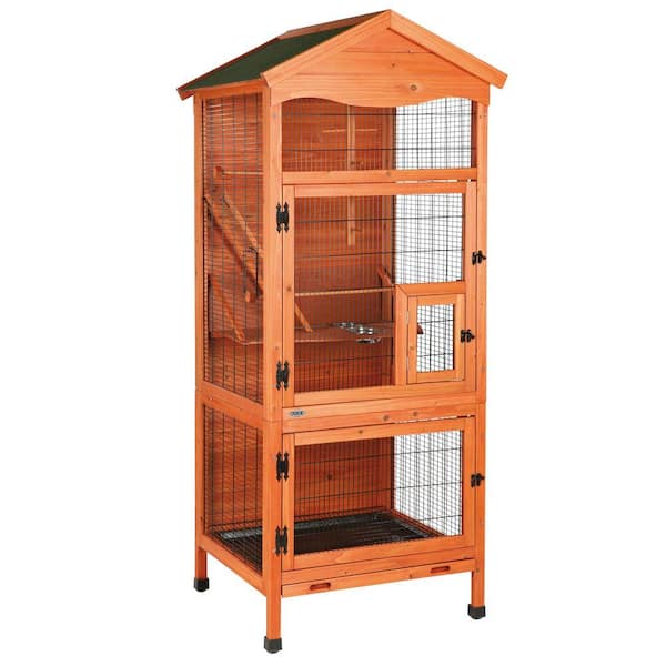 large wooden bird cage