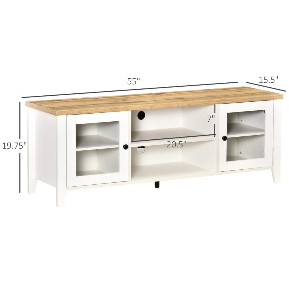 Modern White Entertainment Center with Spacious Storage