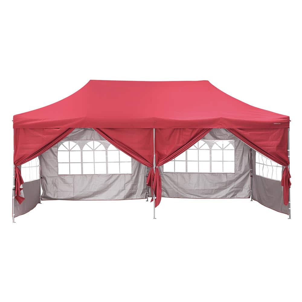 10 ft. x 20 ft. Red Pop up Canopy Tent