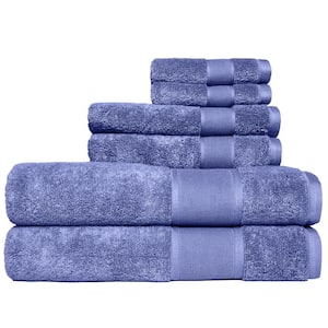 Avoca 6-Piece Denim Dobby Aerospun Cotton Bath Towel Set