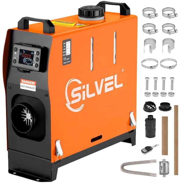 SILVEL 27304 BTU 8000W Diesel Heater All-In-One Kerosene Heaters Space Heater with Remote Control and LCD Switch, 12-Volt