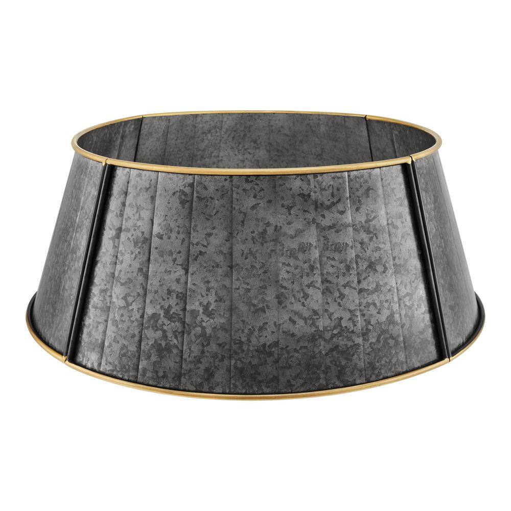 Home Accents Holiday 26 in. Dark Galvanized Christmas Tree Collar