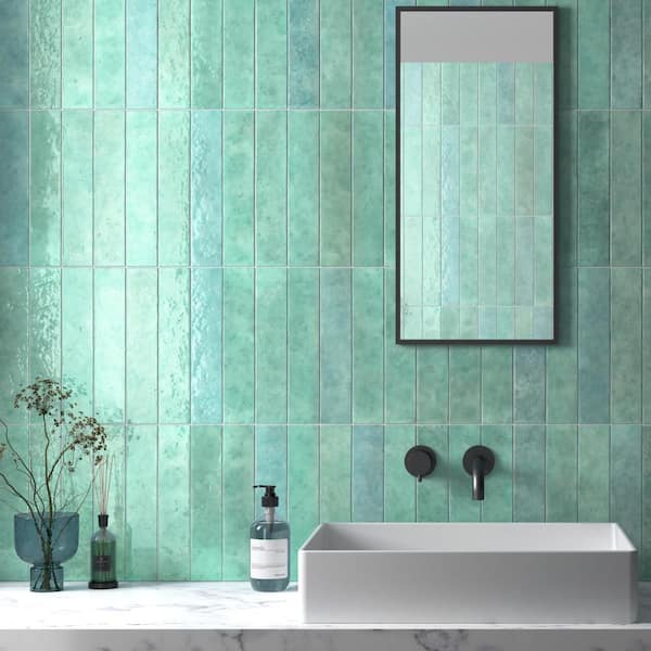Menorca Aqua 3 in. x 13 in. Ceramic Wall Tile (6.44 sq. ft. /Case)