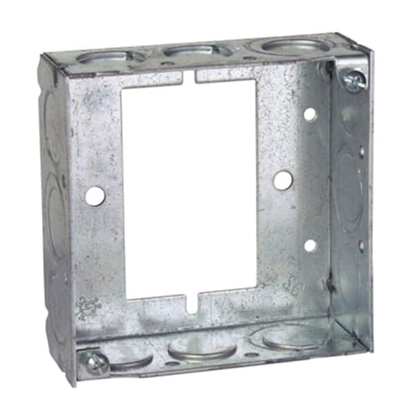 Steel City 4 in. 21 cu. in. Steel Pre-Galvanized Square Box Extension Ring (531511234UB-25R)
