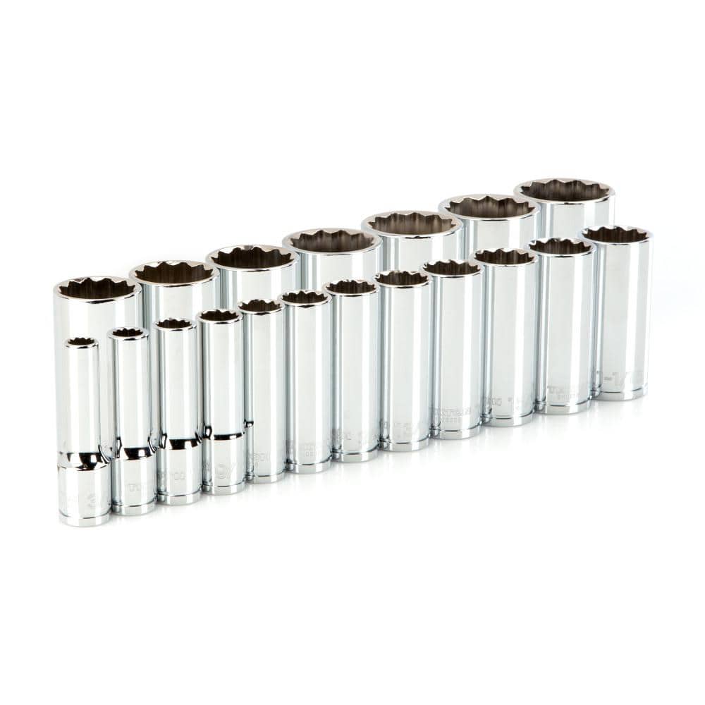 TEKTON 1/2 in. Drive Deep 12-Point Socket Set 3/8 in. to 1-1/2 in. (19 ...