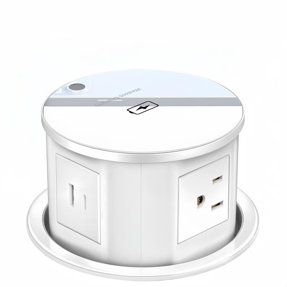 6 ft. 4-Outlet 4.7 in. Pop Up Power Strip in White with 15-Watt Wireless Charger and USB Ports price history on PriceWatchPro