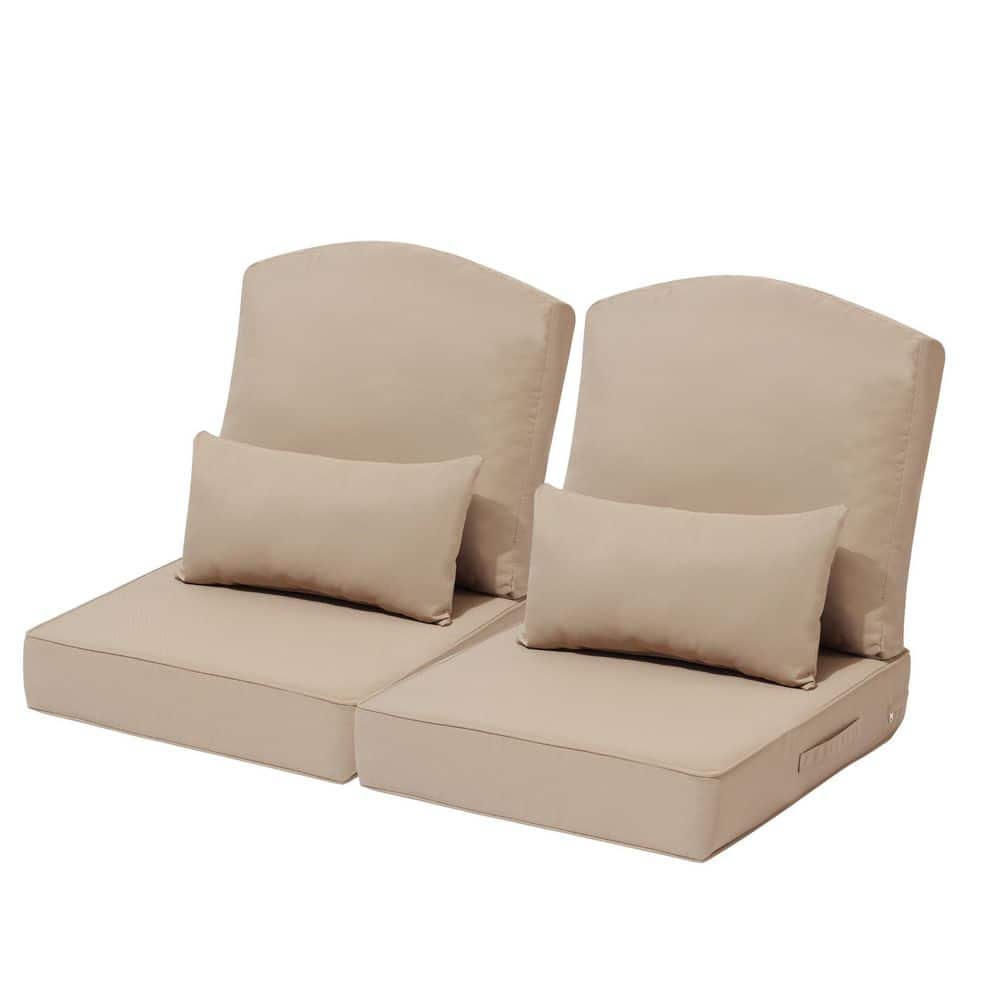 24 in. x 24 in. 2-Piece Outdoor Deep Seat Cushion with Small Pillow in Beige for Patio Couch and Sofa price history on PriceWatchPro
