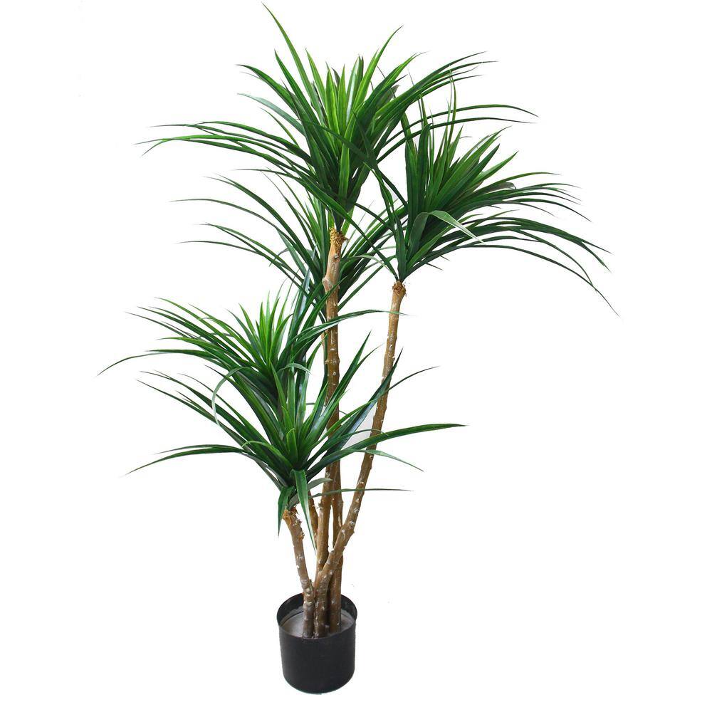 51" Green Tropical Yucana Artificial Tree in Black Plastic Pot