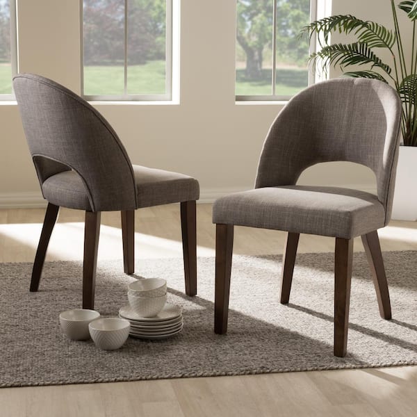 Wesley Light Gray Fabric Dining Chair (Set of 2)