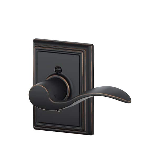 Schlage Accent Aged Bronze Right Handed Dummy Door Lever with Addison Trim
