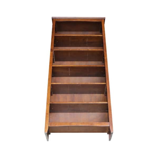 International Concepts 72 in. Espresso Wood 6 shelf Standard Bookcase with Adjustable Shelves SH581 3227A