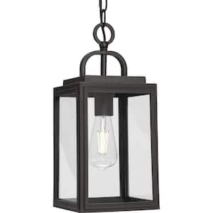Grandbury Collection 11.875 in. 1-Light Antique Bronze with Clear Glass Shade Farmhouse Coastal Outdoor Wall Lantern