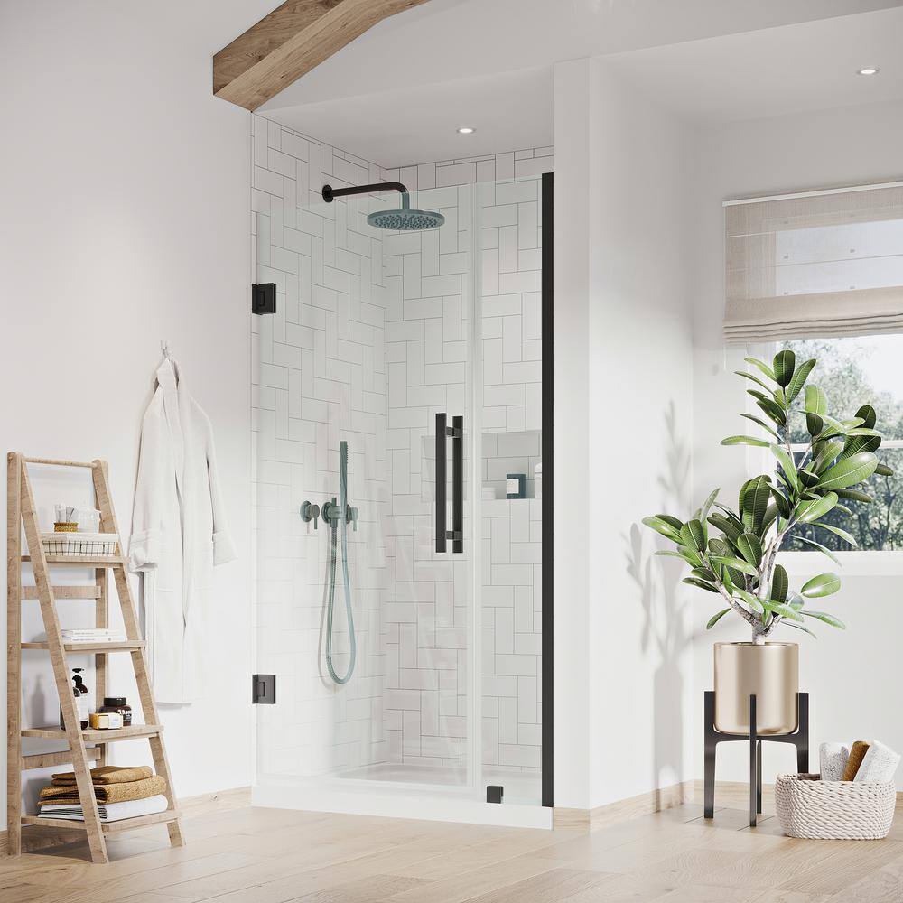 Tampa-Pro 36" Black Frameless Shower Kit with Acrylic Base